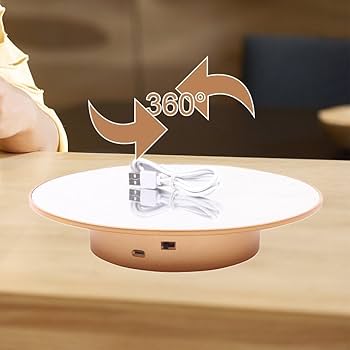 Amazon.co.jp: 360度回転ディスプレイスタンド 電池式 Usb式 ターン