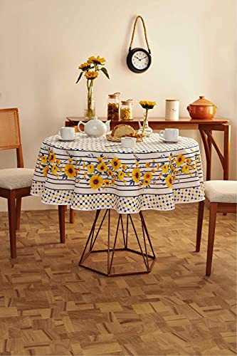 Toalha de Mesa POP Retangular 6 Lugares Campestre 1,40 m x 2,10 m Com 1 peça, Lepper, Yellow