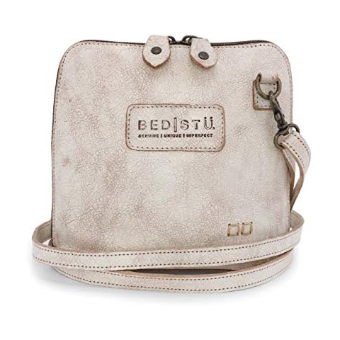 BedStu Ventura Crossbody Bag WhiteLight TanDistressed Cover