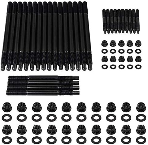 PQY 12-Point Cylinder Gasket Head Stud Bolts Nuts Kit Compatible with 97-03 Chevy LS1 LQ9 LS6 4.8L 5.3L 5.7L 6.0L Engines