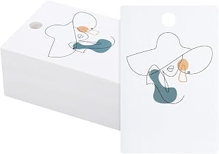 joycraft 100Pcs Earring Cards, 2.36"x3.54" White Earring Display Cards, Aesthetic Lady Earring Hanging Cards Set, Personalized Jewelry Cards for Selling, Retail, DIY Ear Studs Display Supplies