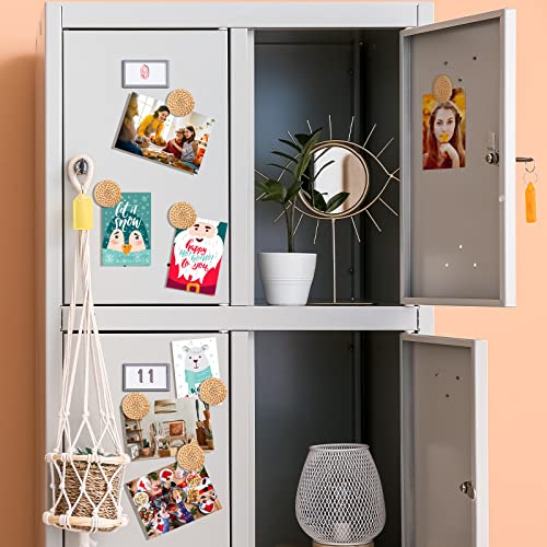 12 Pcs Rattan Fridge Magnets Boho Refrigerator Magnets With 1.18 In Magnet Rattan Decorative Magnets For Office Kitchen Whiteboard Locker Boho Magnetic Locker Decor (Natural Color) #TOP4