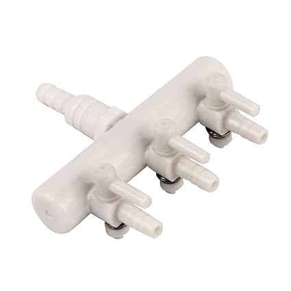 Generic Plastic Aquarium 3-Way Air Flow Pump Tubing Splitter Control Valve White