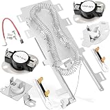 WP8544771 8544771 Dryer Heating Element with 279816 Thermostat Cut Off, 279973 3392519 Thermal Fuse Kit by Aolkksi - Compatible with Whirlpool, Maytag, Kenmore Dryers