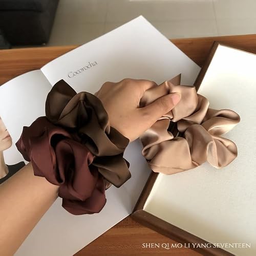 6 Pieces Hair Scrunchies, Silky Satin Scrunchies Elastic Hair Tie Gift For Women Girls Bridesmaids #TOP4