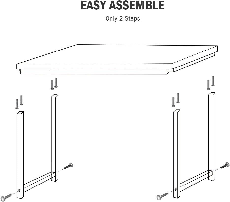 Tribesigns Modern Simple Style Computer Desk PC Laptop Study Table Office Desk Workstation for Home Office, Black + Black Leg