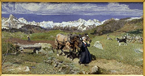 Tableau les montagnes des Alpes au printemps Segantini - Image sur toile 60x90