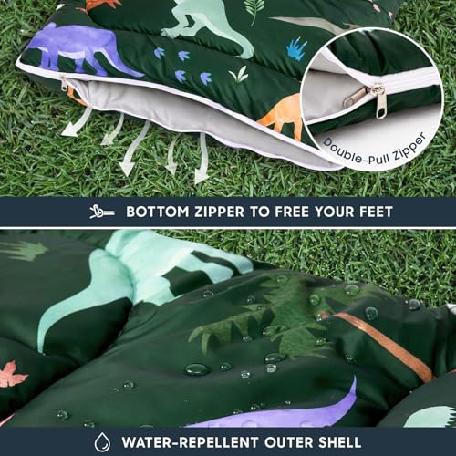 Wake In Cloud Kids Sleeping Bag para Niños para Camping, Dinosaurio miniatura 6