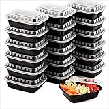 Premium SMALL meal prep containers - 25 Pack of 12OZ Mini Food Storage Bento Box - Reusable BPA Free Microwave and Freezer Safe Portion Control Trays by Upper Midland Products