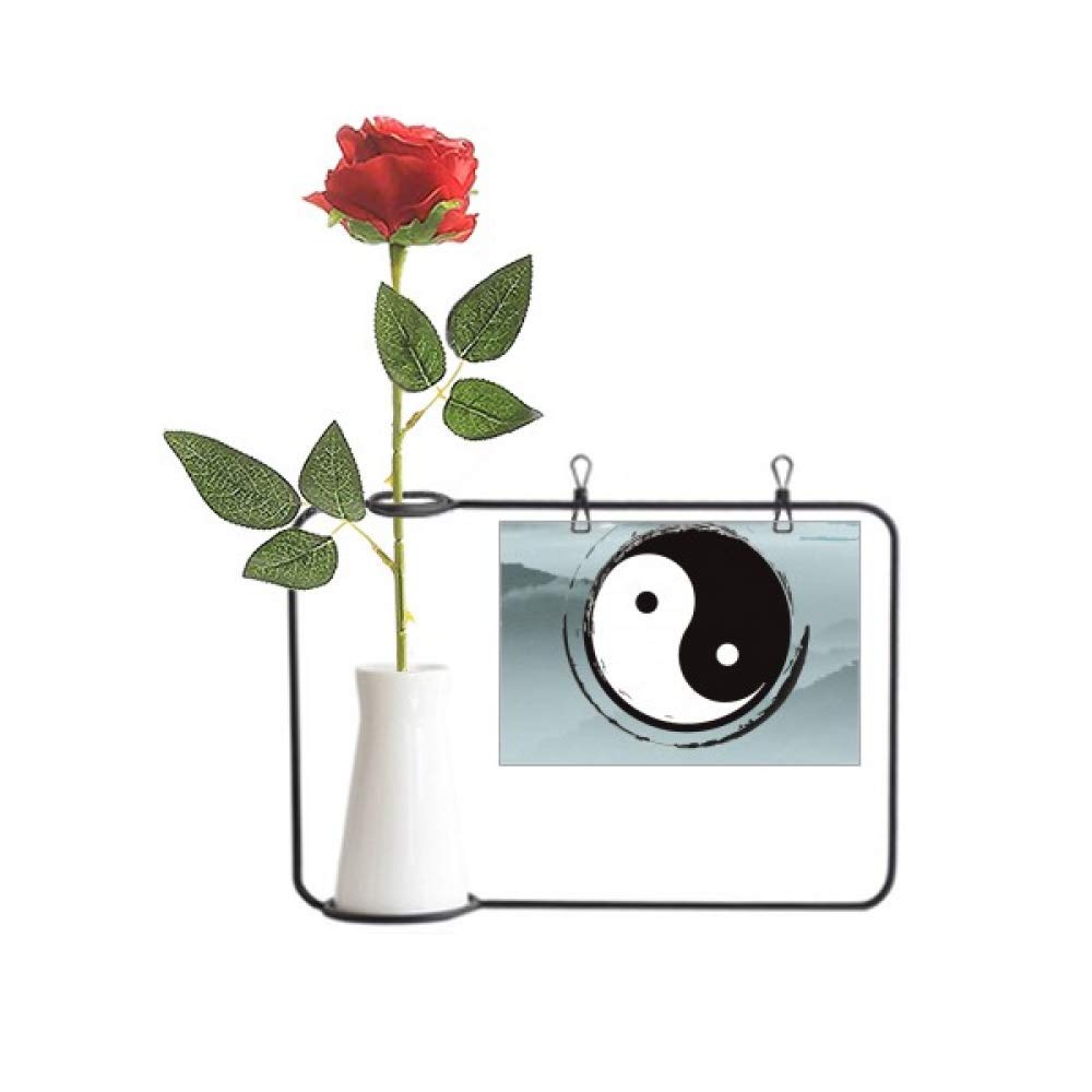Fleurs artificielles de montagne d'exception et vase suspendu Taichi de Chine précieux