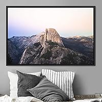 Framed Canvas Wall Art Mountainscape Aerial Dramatic Landscape Mountain Top Multicolor Photography Realism Rustic Warm - 16x24 inches