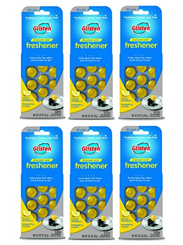 GlistenGarbage Disposer Freshener, Lemon Scent, 6-Pack