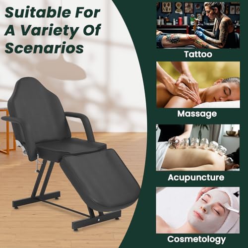 Massage Table 73’’ Multipurpose Portable Massage Spa Bed Adjustable Folding Massage Bed Physical Spa Bed Facial Salon Bed Tattoo Massage Table for Professional Massage Lash Beauty Spa Treatment,Black - Image 3
