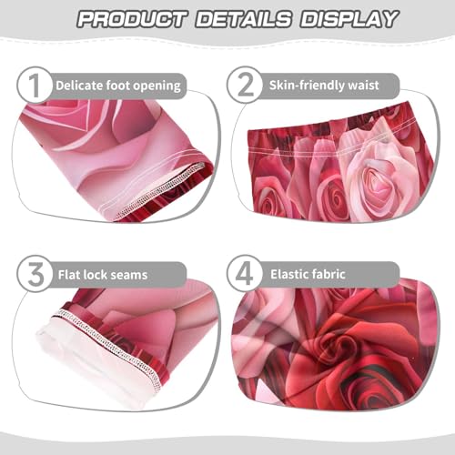 Bolaz Toddler Girls Leggings Printed Yoga Pants Leggings Red and Pink Roses for Kids3