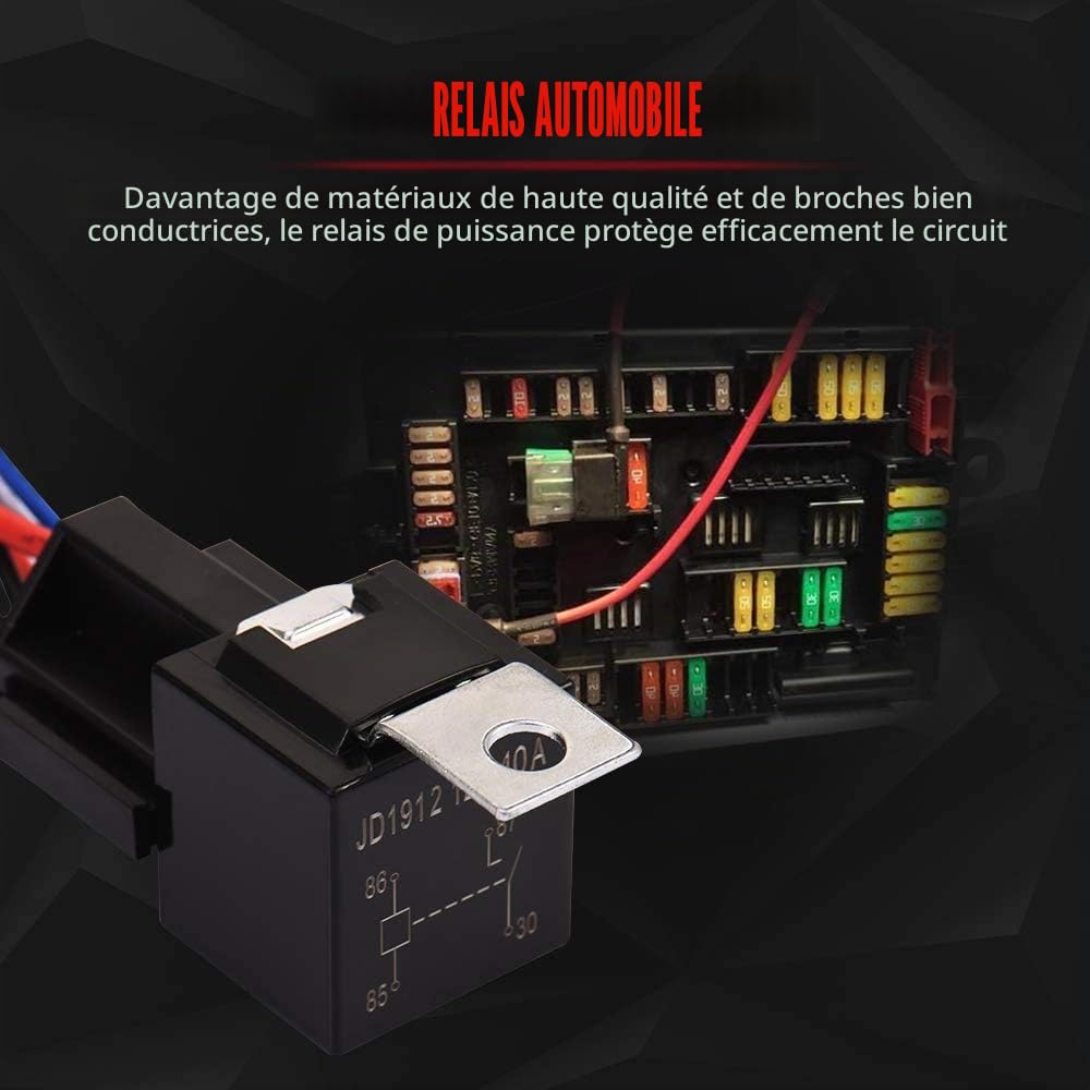 LTPAG Phare de Travail, 7'' 288W 28800lm Projecteur Phare, 96 LEDs Lumières de Travail à LED - avec Interrupteur Imperméable 12V 40A Kit de Câbles Feux de Brouillard Câblage Auto On-Off Interrupteur