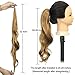 Chicmoi Blonde Ponytail Extainson 32 Inch Flexible Wrap Around Ponytail Hair Extension Honey Blonde Long Wavy Pony Tails hair Extension Synthetic Hairpieces For Women and Girls