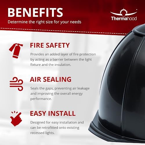 Thermahood - TH 095 Covers for Downlighter Ceiling Lights and Spotlights - Aids Energy Efficiency
