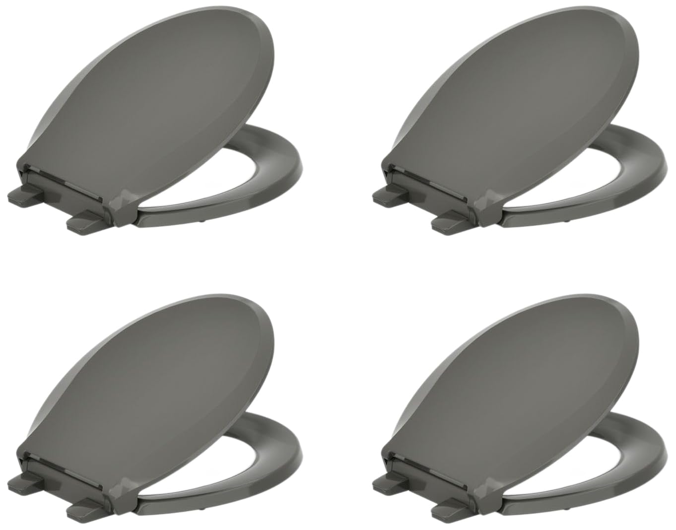 KOHLER 4639-RL-NY Cachet ReadyLatch Round Toilet Seat Soft Close, Thunder Grey (Pack of 4)