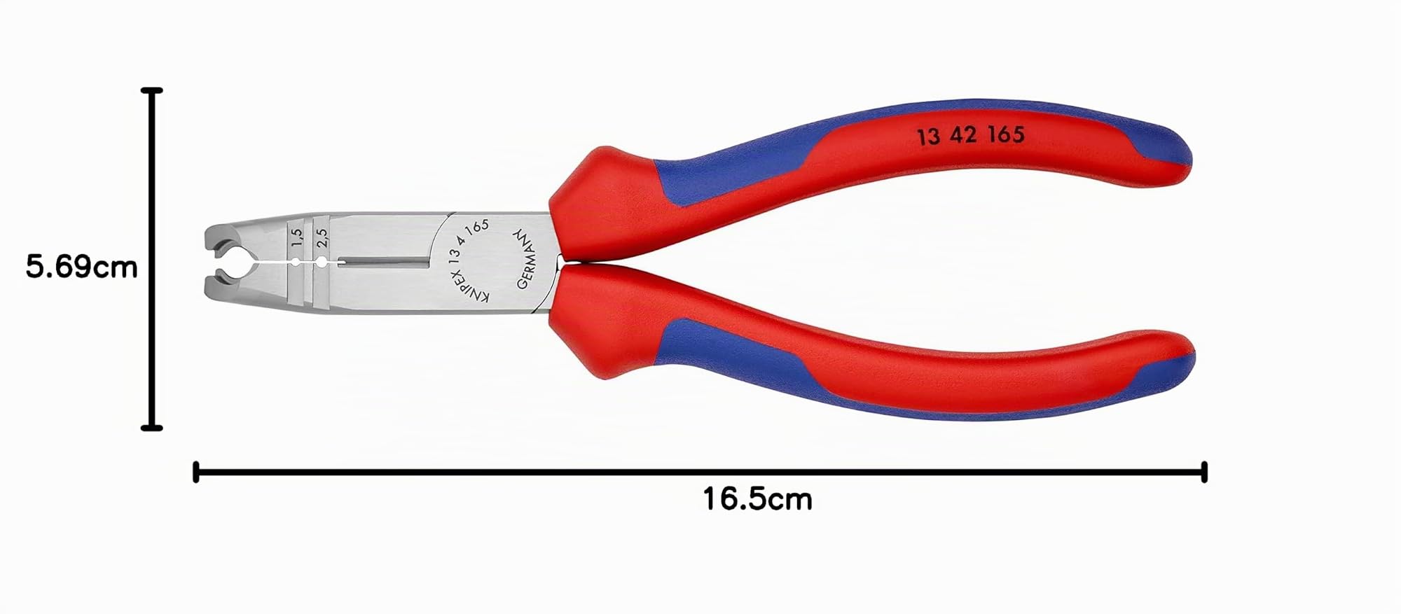 KNIPEX Pelacables multifuncional con mangos confort 165 mm, 13 42 165
