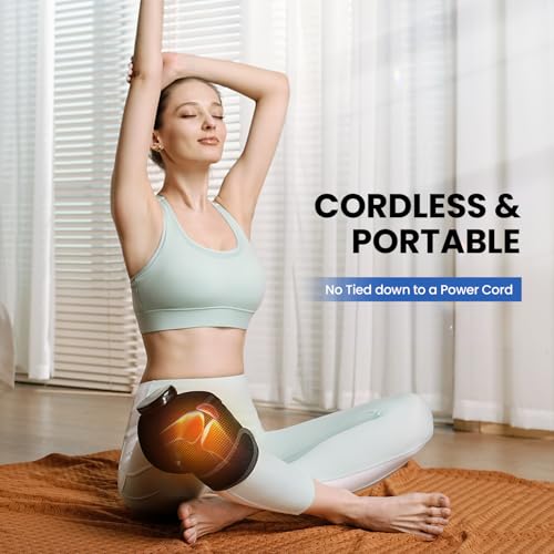 HOMRELEXA Cordless Knee Heating Pad, 3-in-1 Heating Pad with 4 Vibration and 5 Heating Mode, Auto-Off Timer, Gifts for Men Women, Black 1PCS — view 3