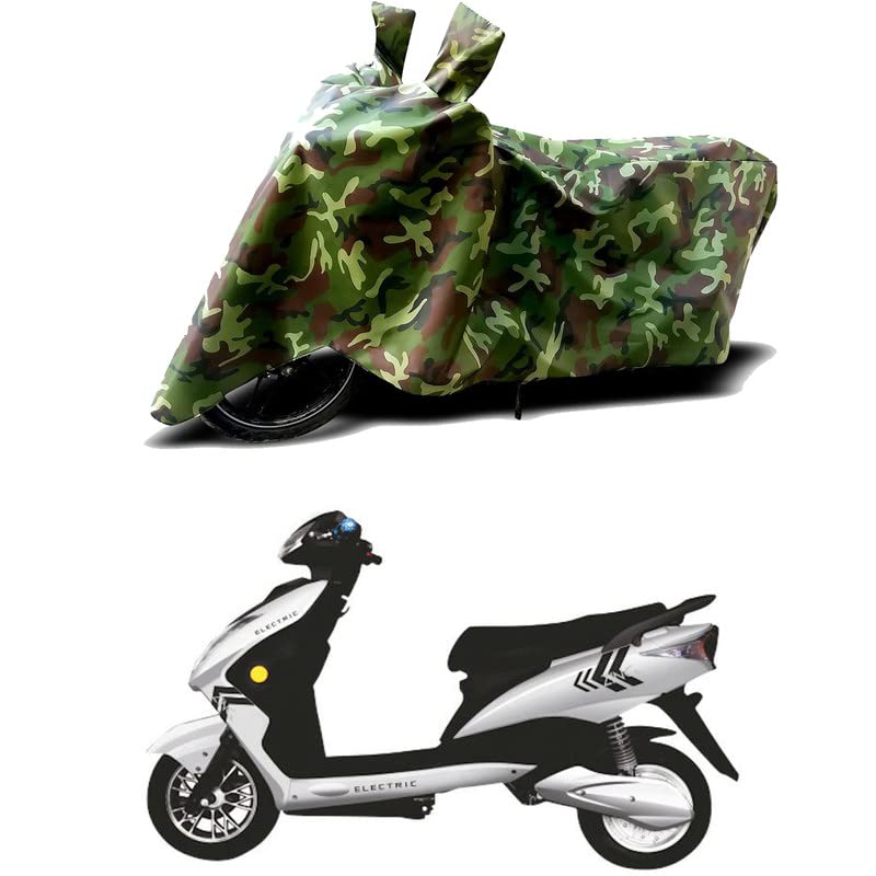 Image of 100% Water Resistant Bike Scooty Two Wheeler Body Cover Compatible For Kinetic Green Zing STD /UV-Rays /Heat Protection /Birds Dropping /Scratchproof /Dust proof /Waterproof /All Varient[Green MJ]
