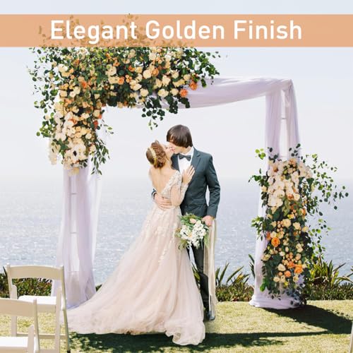 Image of Supvox Square Balloon Arch Stand - Gold Party Decoration Stand - Metal Arch Backdrop Stand /Wedding Arch Stand - Adjustable Arch Stand for Decoration Ceremony, Birthday, Party Supplies (6.6x6.6FT)