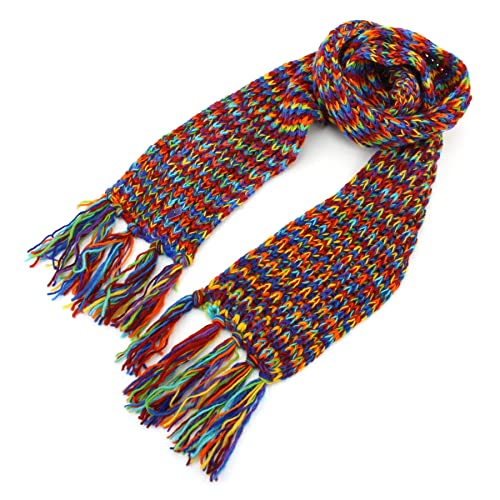 Bufanda larga de lana gruesa a rayas multicolores LOUDelephant