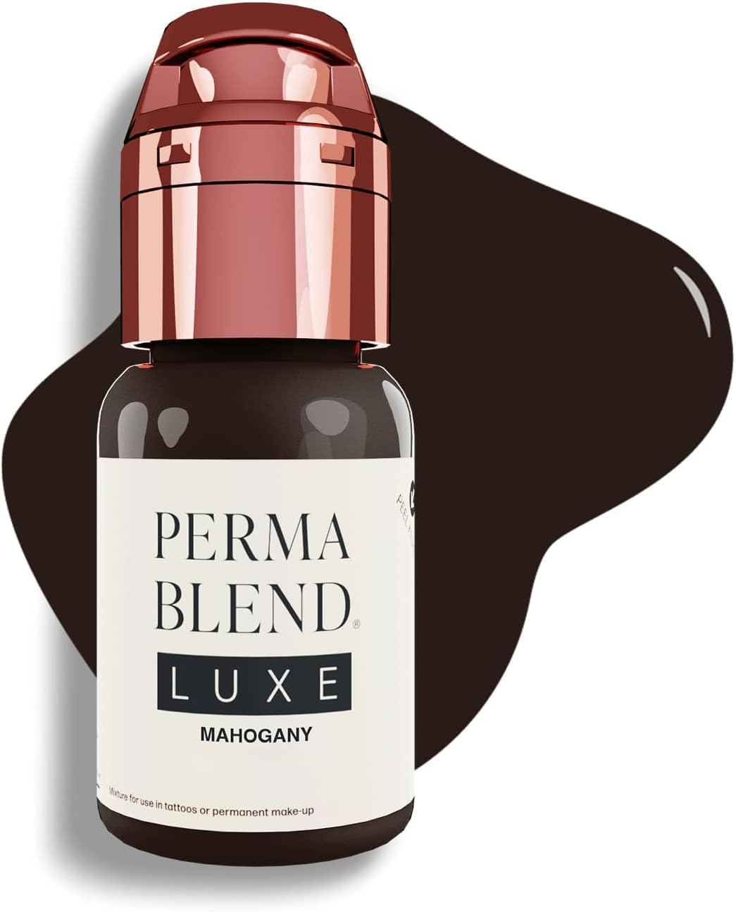 Perma Blend Luxe - Mahogany - Microblading Ink for Permanent Eyeliner - Professional Tattoo Ink - Brown Tattoo Ink Makeup - Vegan (0.5 oz)