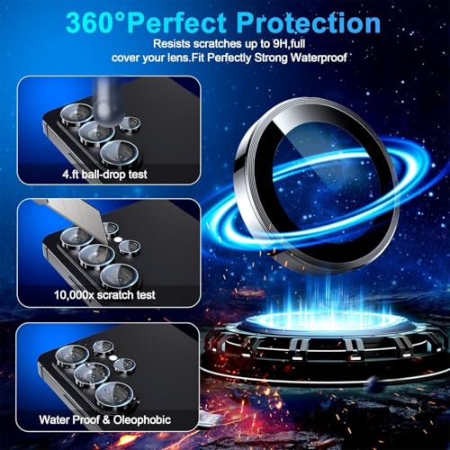 Image of Premium Camera Lens Protector Compatible For Samsung Galaxy S26 Ultra 5G (Black) Camera Lens Protector - 9H Tempered Glass, Military-Grade Anti-Scratch, Case-Friendly, Easy Install Frame