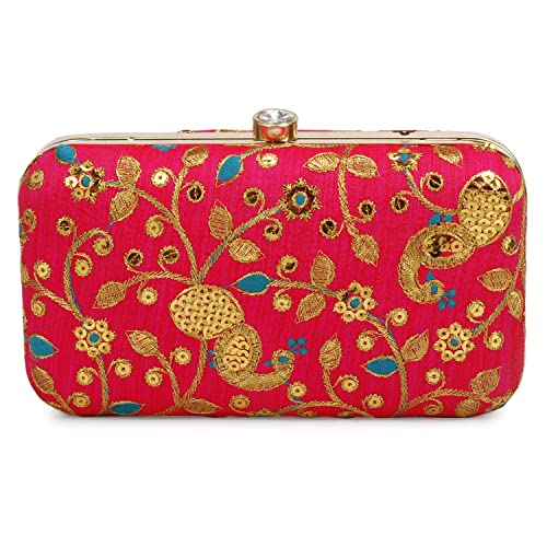 Image of LONGING TO BUY Hand Crafted Designer Box Clutch - Zari Embroidery For Women