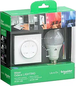 Schneider Electric Wiser Odace Smart LED Bulb 9W | Multicolour | Bluetooth enabled | Mood Lighting | 6A?220V