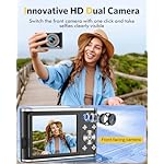 Digital Camera FHD 4K Vlogging Camera with Autofocus Dual Lens 48MP 16X Digital Zoom 2.8" IPS Screen Compact Travel Video Camera for Teens Adult Beginner,32GB Card,2 Batteries,Black - Image 2