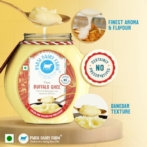 Image of Parsi Dairy Farm Pure Buffalo Ghee | Traditional Desi Ghee | Danedar Texture | Farm Fresh & 100% Natural | No Additives | Vegetarian - 500ml