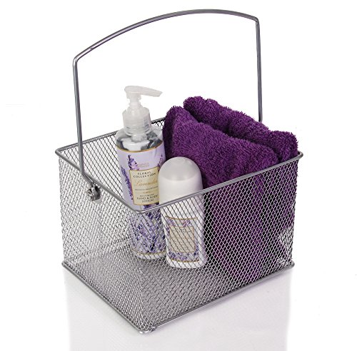 Ybm Home Mesh Wire Food Storage Organizer Bin Basket With Handle For Kitchen Pantry, Cabinets, Bathroom, Laundry Room, Closets, Garage - Rectangle Metal Farmhouse Mesh Basket, 2 Pack #TOP3