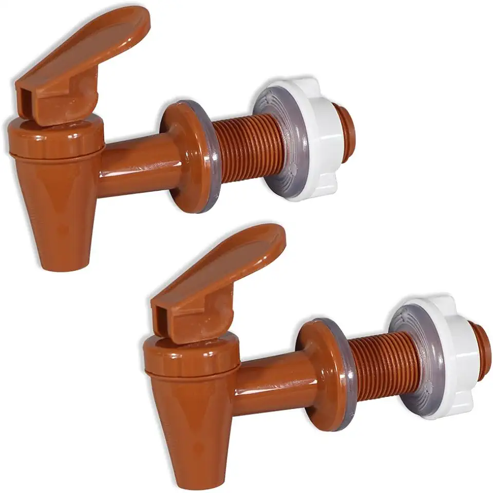 Kit 2 Torneira Longa para Filtro Bebedouro e Barrica Marrom