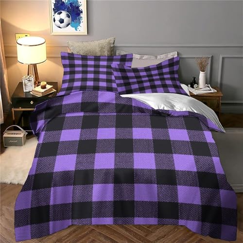 Parure de lit imprimée 3D résistante haut de gamme en microfibre violette douce