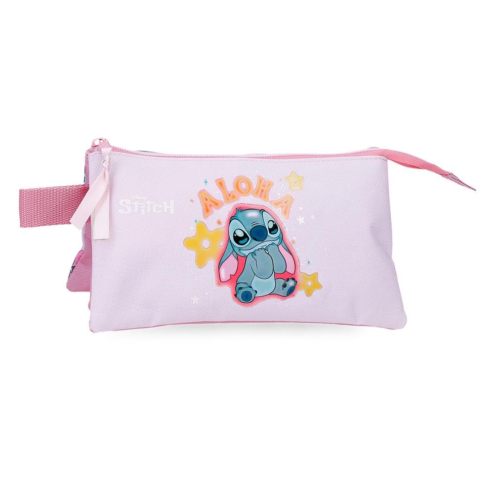 Disney Joumma Stitch You & Me Estuche Triple Malva 22x12x5 cm Polyester