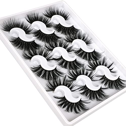 25MM Lashes 9 Pairs False Eyelashes Thick Fluffy Volume Faux Mink Lashes Pack Dramatic Full Strip Fake Eye Lashes 3 Styles Mixed by Yawamica