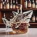 Shark Whiskey Bottle, Lead-Free Glass Shark Figurines Whiskey Decanter, Unique Animal Statue Liquor Bottle, Personalized Sharks Whiskey Decanter Set for People Who Love Sharks and Whiskey