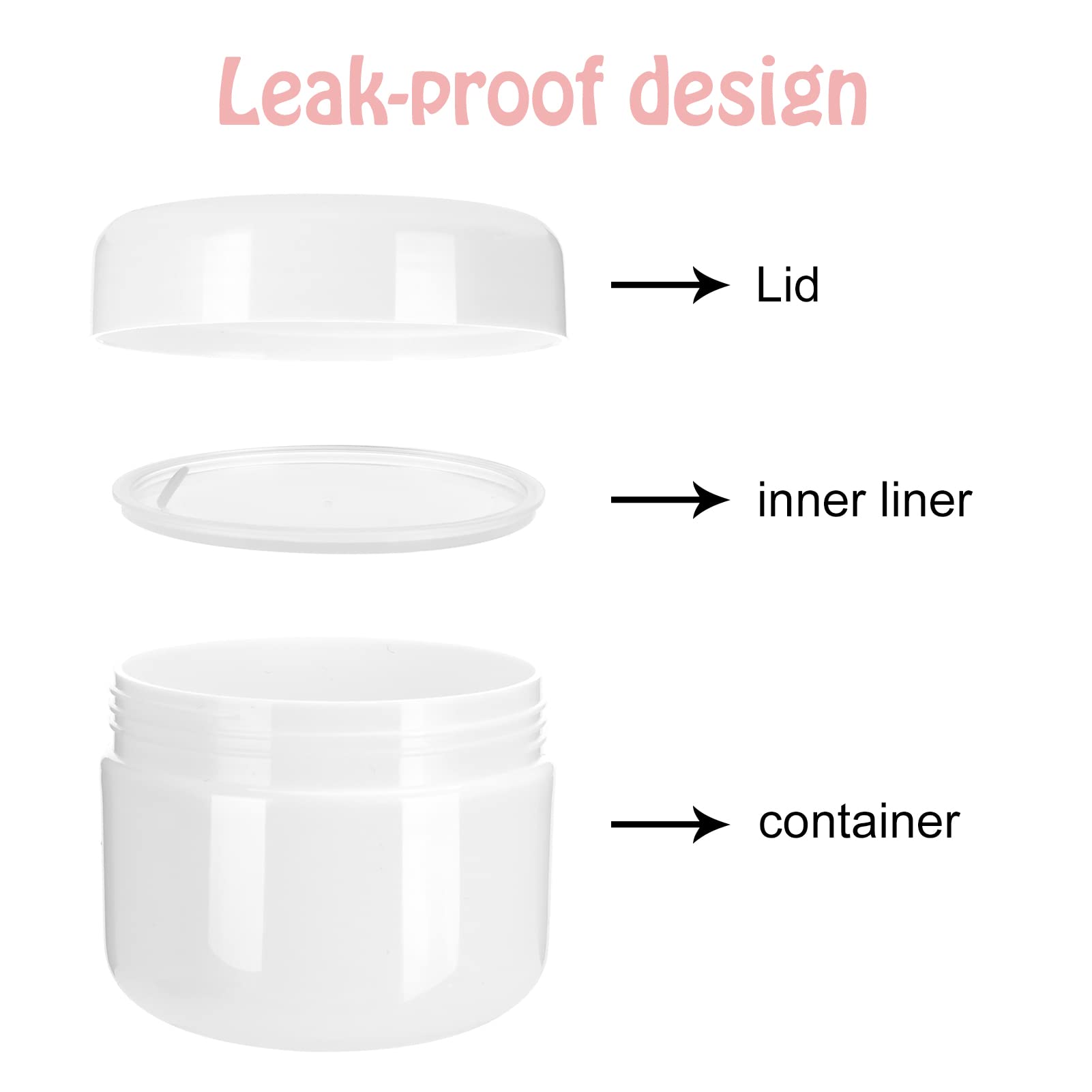 Heyu-Lotus Travel Pots for Toiletries 10 Pcs Travel Cosmetic Jars 20ml/50ml/100ml with Spatulas Tool for Cream Make-up Sample Storage (Multi) - Image 3