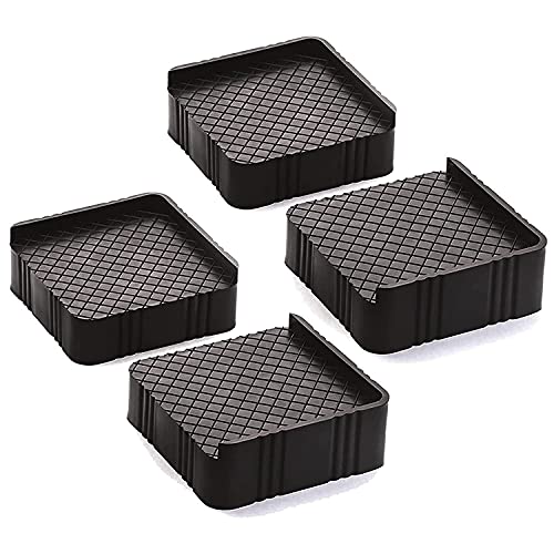Amazon Brand - Umi 4 Pcs Refrigerator Stand, Washing Machine Stand,Furniture Base Stand, Fridge Stands for Single Door and Double Door Table Height Extender Bed Stands for Legs (Black Square) (B0BPSBJ8G5) Amazon Price History, Amazon Price Tracker