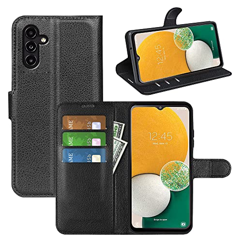 Fertuo Funda para Samsung Galaxy A14 5G / 4G, Carcasa Libro con Tapa de Cuero Piel Wallet Case Flip Cover con Kickstand, Hebilla Magnetica, Ranuras para Tarjetas para Samsung Galaxy A14, Negro