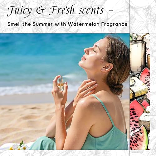 Image of HIQILI Watermelon Fragrance Oil for Diffuser, Candle & Soap Making | DIY Fruity Perfume, Add to Bath Bombs, Long-Lasting Scented, Skin Care - 1 Fl Oz / 30 ML