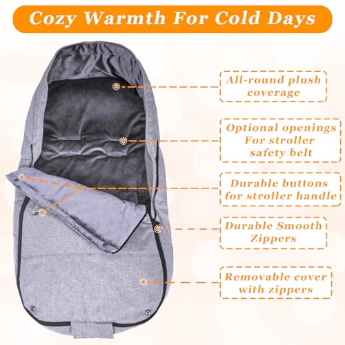 Image of South to East Stroller Cover For Winter, Universal Stroller Bunting Bag, Warm Stroller Footmuff, Waterproof Stroller Sleeping Bag, Versatile Stroller Blanket, Infant Swaddle Blankets, 17x35 inch