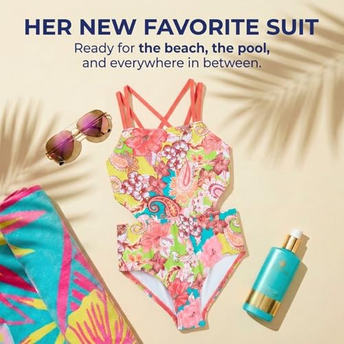 Image of Kanu Surf Girls' Beach Girl Sport Cut-Out One Piece Swimsuit