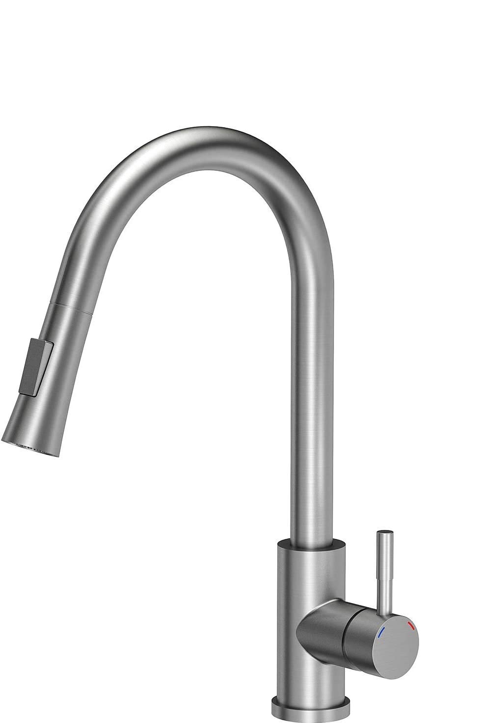 VBChomeQua Julia INOX Sink Mixer tap, Brushed Stainless Steel