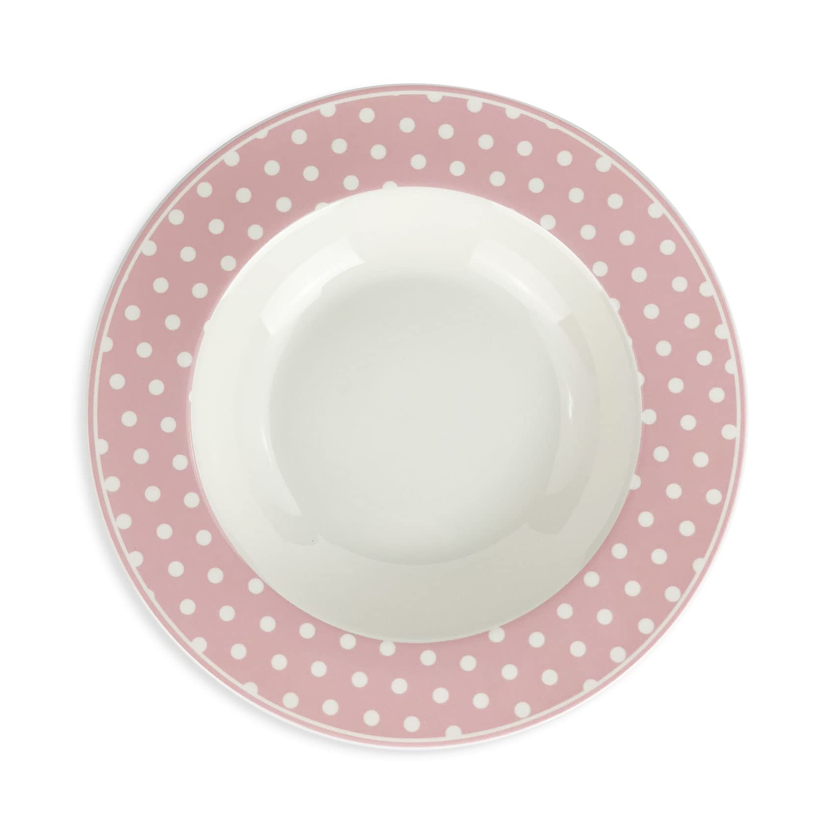 Juego de platos hondo Isabelle Rose de lunares Shabby Chic de porcelana 6 unidades 5097