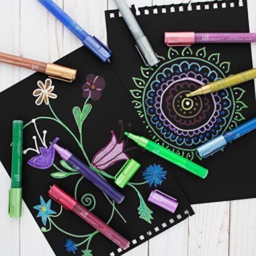 Image of Hello, Artist! Metallic Paint Markers, 10 Pieces, Non-Toxic and Acid-Free, Bright and Vivid Colors