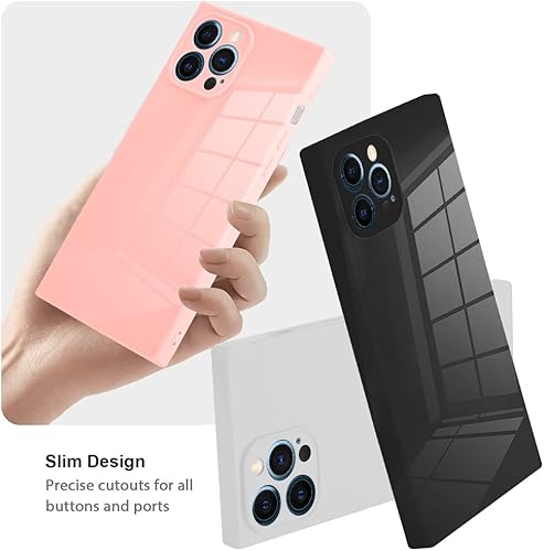 Miniatura 3 de LSL Funda compatible para iPhone 12 Pro, cuadrada, de TPU suave, color blanco, anticaídas, antiarañazos, absorción de golpes, funda protectora