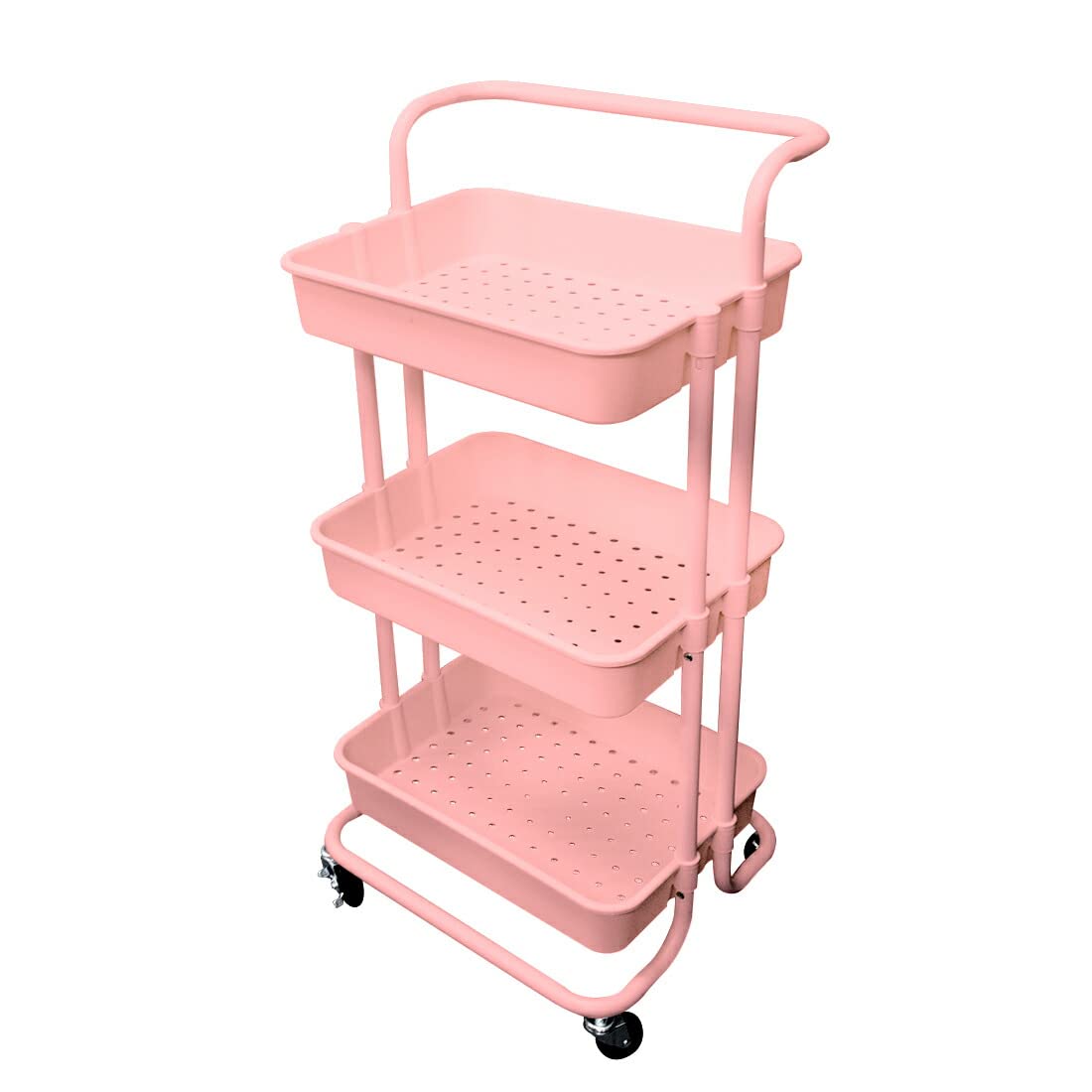 Amazon.co.jp: YYT キッチンワゴン 3段 幅42*奥行36*高86cm (ピンク